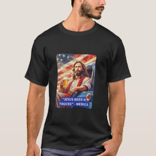 Camiseta Jesus Beer e Caminhões Patrimônio Funny da Bandeir