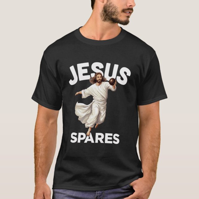 Camiseta Jesus Boliche de Gutter Cristo Cristão Engraç (Frente)