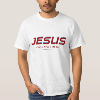 Camiseta Jesus Cada joelho vai arco Philippianos 2:10-11