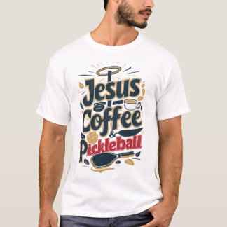 Camiseta Jesus, Café e Pickleball - Combinação de Fé e Dive