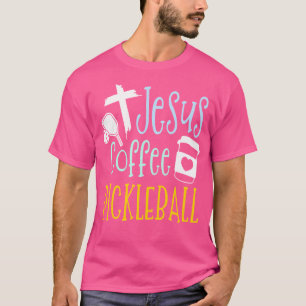Camiseta Jesus Café Pickleball Engraçado Pickleball Cristão