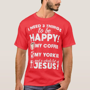 Camiseta Jesus Café Yorkie Engraçada Cristã GiftMen Mulhere