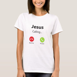 Camiseta Jesus Chamando O Telefone De Entrada Para O Cristã