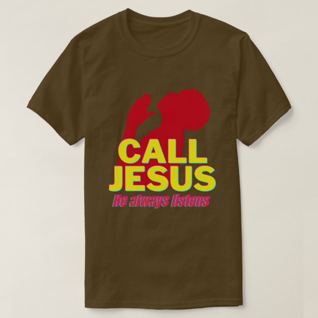 Camiseta Jesus Chamando Oração de Presentes Cristãos (Frente do Design)