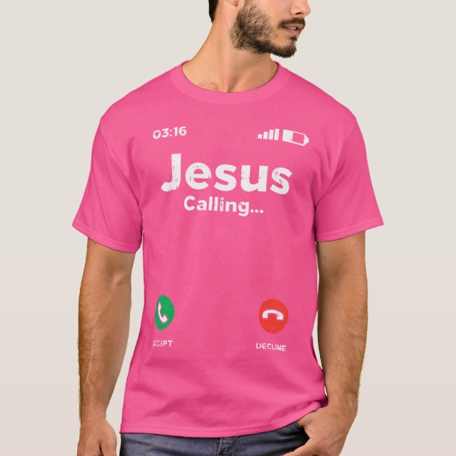 Camiseta Jesus Chamar a Deus Cristo Fé Religiosa Cristã (Frente)