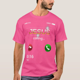 Camiseta Jesus Chamar Celular Engraçado Chamar Jesus Chris