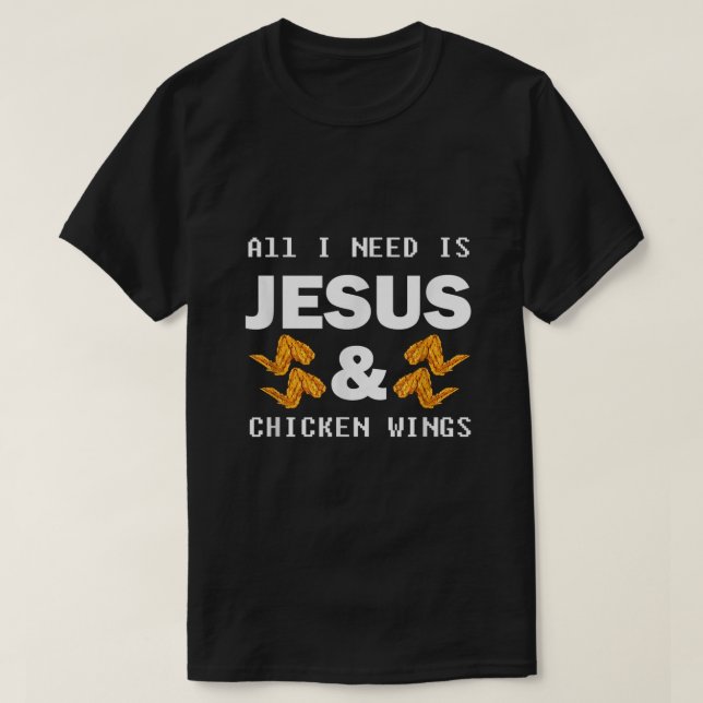 Camiseta Jesus Chicken Wings Christian Foodie (Frente do Design)
