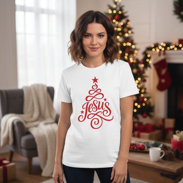 Camiseta Jesus Christmas Tree - Christian Holiday (Criador carregado)