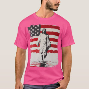 Camiseta Jesus com bandeira americana