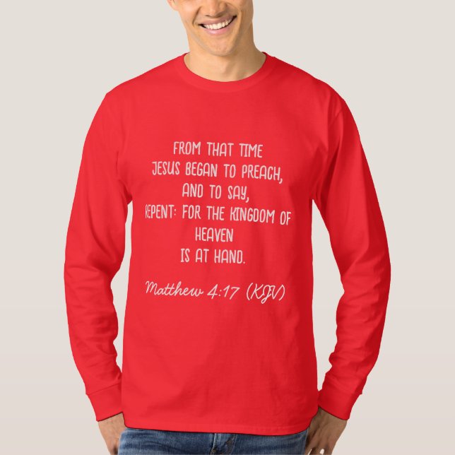 Camiseta JESUS começou a pregar Capa de Natal Vermelho (Frente)