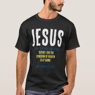 Camiseta "JESUS Começou A Pregar." Cores de Natal