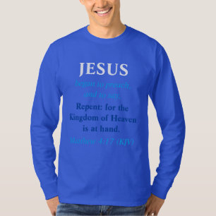 Camiseta JESUS Começou A Pregar - Natal Moderno Azul