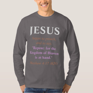 Camiseta JESUS Começou A Pregar: Repita. Cobre e Branco
