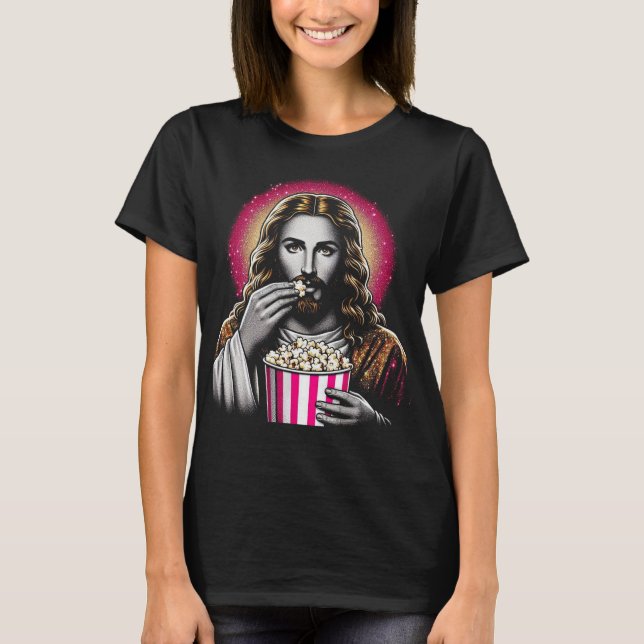 Camiseta Jesus comendo pipoca! (Frente)