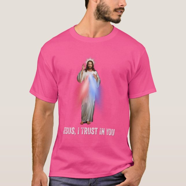 Camiseta Jesus, Confio Em Você, Compaixão Católico Divino (Frente)