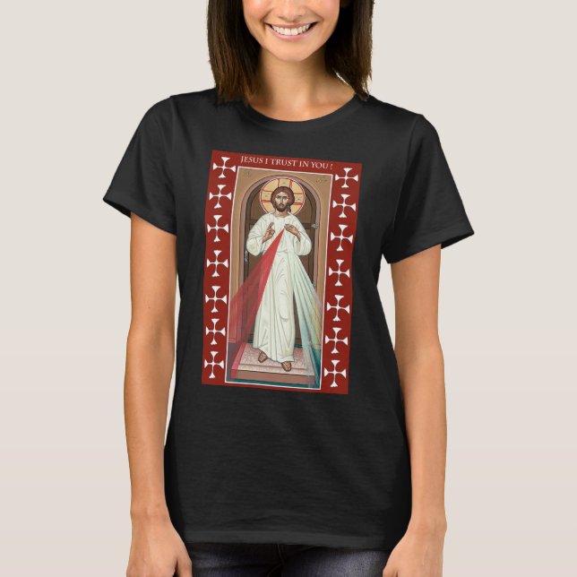 CAMISETA JESUS CONFIO EM VOCÊ DIVINDO ÍCONE DE COMPAIXÃO (Frente)