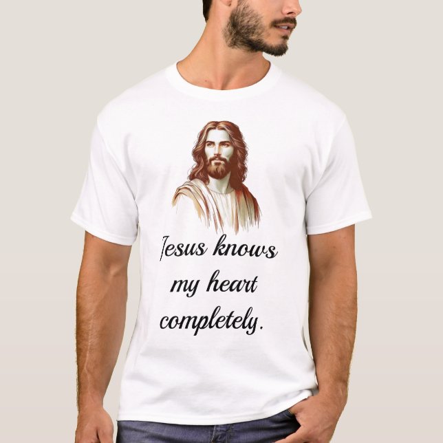 Camiseta Jesus Conhece Meu Coração Completamente (Frente)