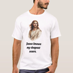 Camiseta Jesus Conhece Minhas Cicatrizes Mais Profundas Cam