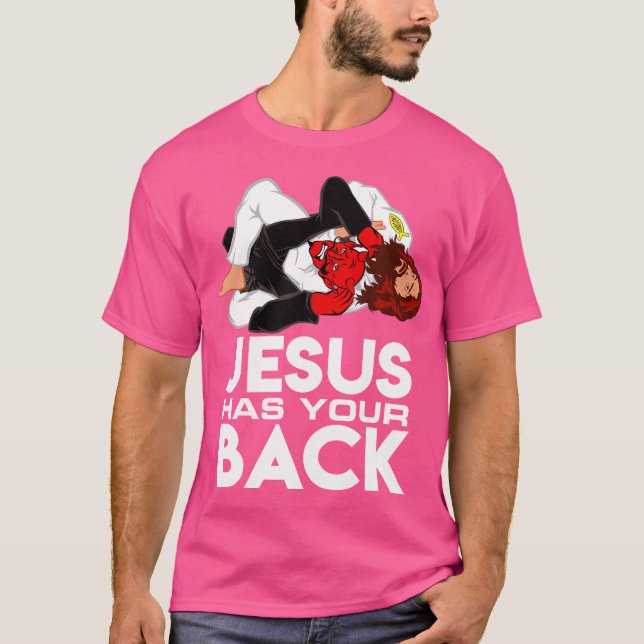 Camiseta Jesus cristão de Jiu Jitsu tem o seu apoio (Frente)