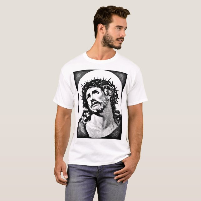 Camiseta Jesus Cristo com coroa espinhosa Vintage religioso