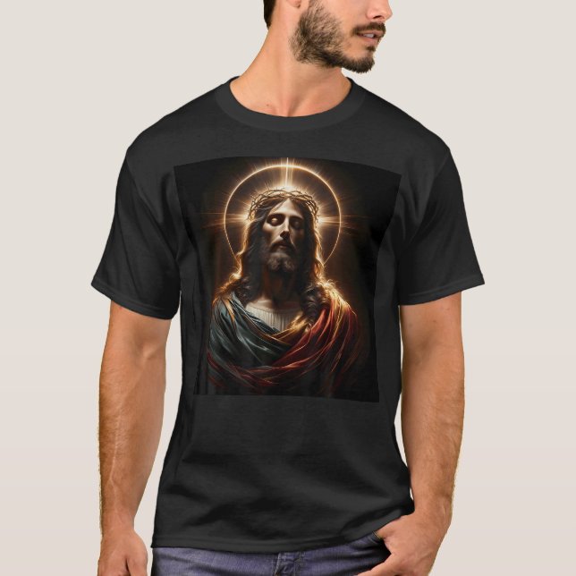 Camiseta Jesus Cristo Divino Coroa De Palavras De Arte Cris (Frente)