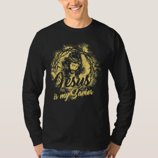 Camiseta Jesus Cristo É Meu Salvador Para As Mulheres Crist