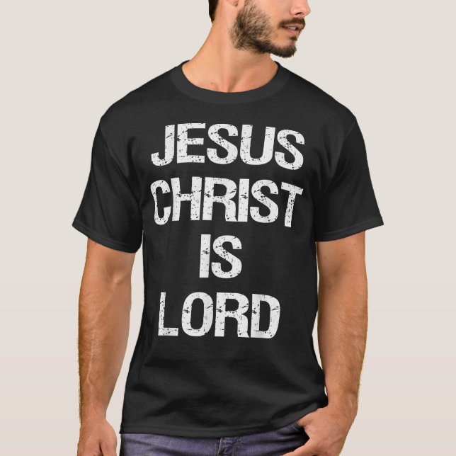 Camiseta Jesus Cristo é o Senhor Cristão Crença Gráfico  (Frente)
