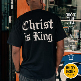 Camiseta Jesus Cristo é Rei Arte Grunge Gothic Blackletter