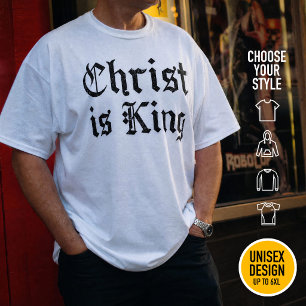 Camiseta Jesus Cristo é Rei - estilo gótico grunge erosiona