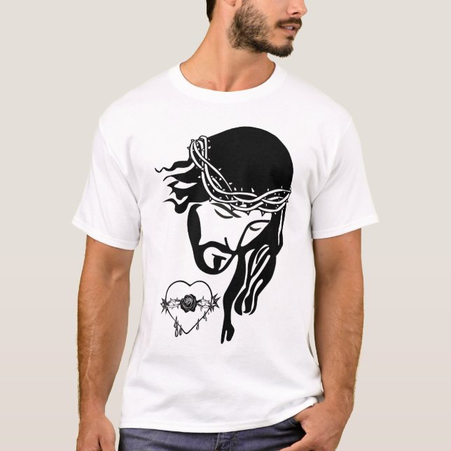 Camiseta Jesus Cristo Garra Arte Cardíaca Sangrando (Frente)