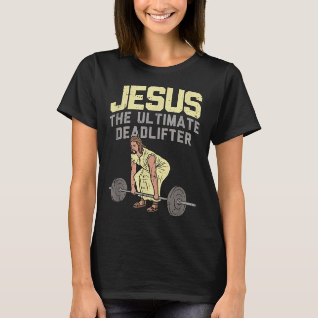 Camiseta Jesus Cristo I Christian Weighting Funny Wor (Frente)