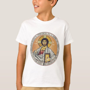 Camiseta Jesus Cristo Pantocrator Arte de Ícone Bizantino