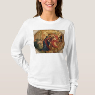 Camiseta Jesus Cristo que recebe o Virgin no céu