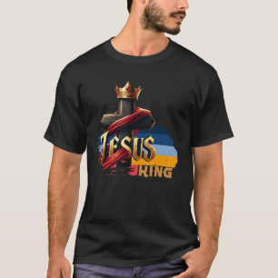 Camiseta Jesus Cristo Senhor Rei Coroa Cruz Fé Cristã