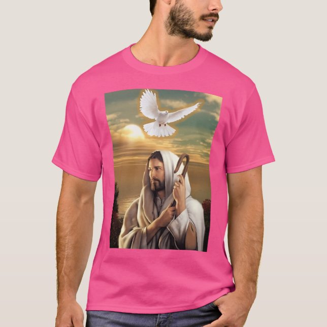 Camiseta Jesus Cristo Sunset com Porta Branca (Frente)