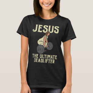 Camiseta Jesus Cristo Trabalhando em Gym Malhação Engraçado