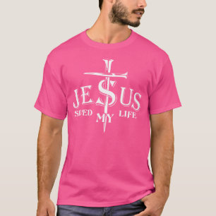 Camiseta Jesus Cross Cristo Salvou Minha Citação De Vida Di