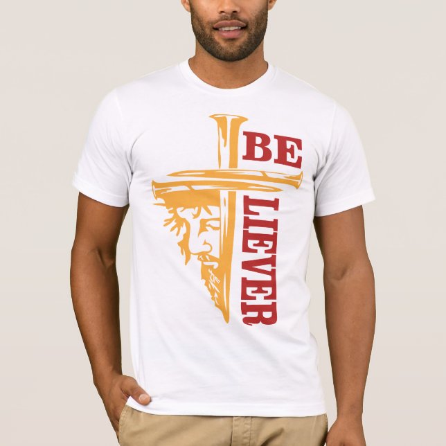 Camiseta Jesus Cross Nail Design – Powerful Christian (Frente)