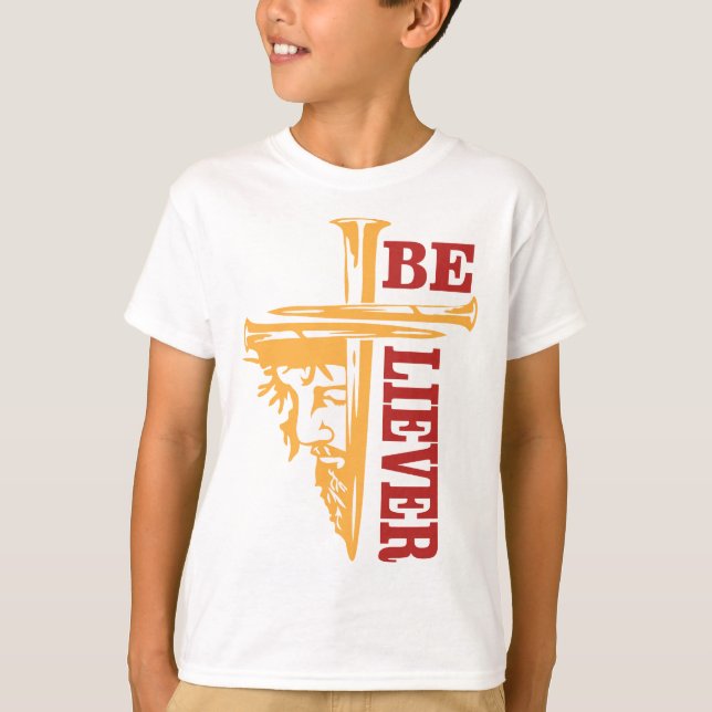 Camiseta Jesus Cross Nail Design – Powerful Christian (Frente)