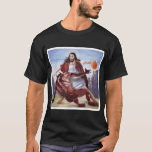 Camiseta Jesus cruzando o basquete de Satã
