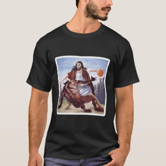 Camiseta Jesus cruzando o basquete de Satã