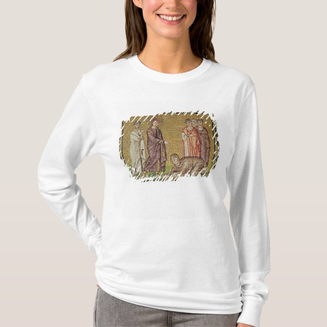 Camiseta Jesus cura a mulher que sangra (Frente)