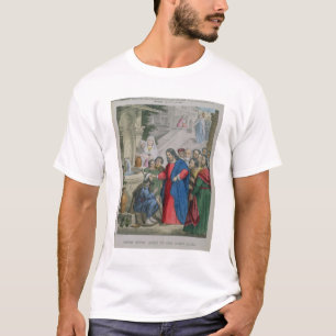 Camiseta Jesus dá a vista a uma cortina nascida, de uma