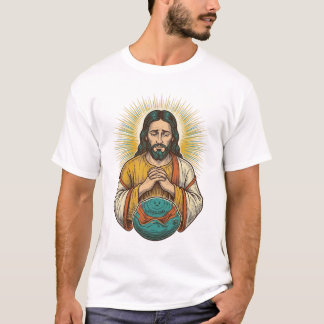 Camiseta Jesus desapontado Bola de Exercício Murcha Falha n