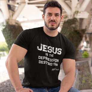 Camiseta Jesus Destruidor da Depressão Vida Abundante Crist