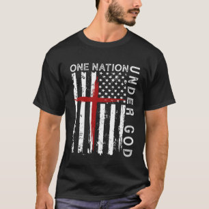 Camiseta Jesus Deus Orgulha Família Cristã EUA Bandeira Ame