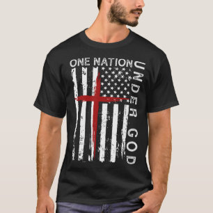 Camiseta Jesus Deus Orgulha Família Cristã EUA Bandeira Ame