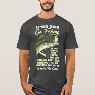 Camiseta Jesus Disse Que Iria Pescar Bíblia De Peixe