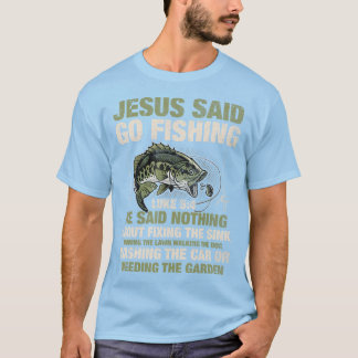 Camiseta Jesus Disse Que Iria Pescar Bíblia De Peixe Bas