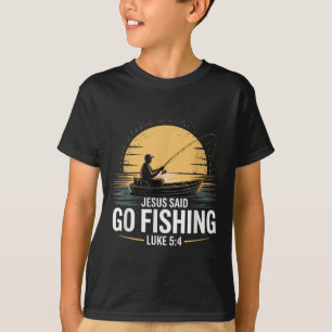 Camiseta Jesus disse que iria pescar Bíblia de pescadores c